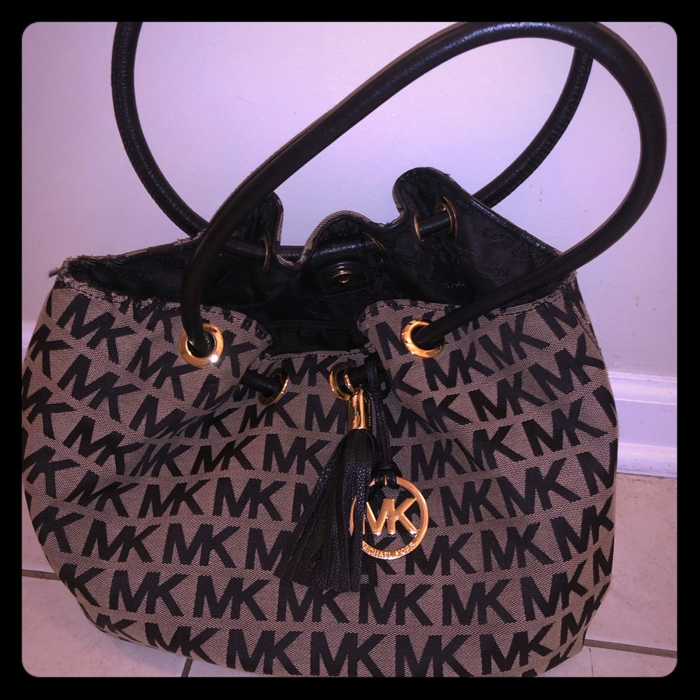 Black and Tan canvas purse